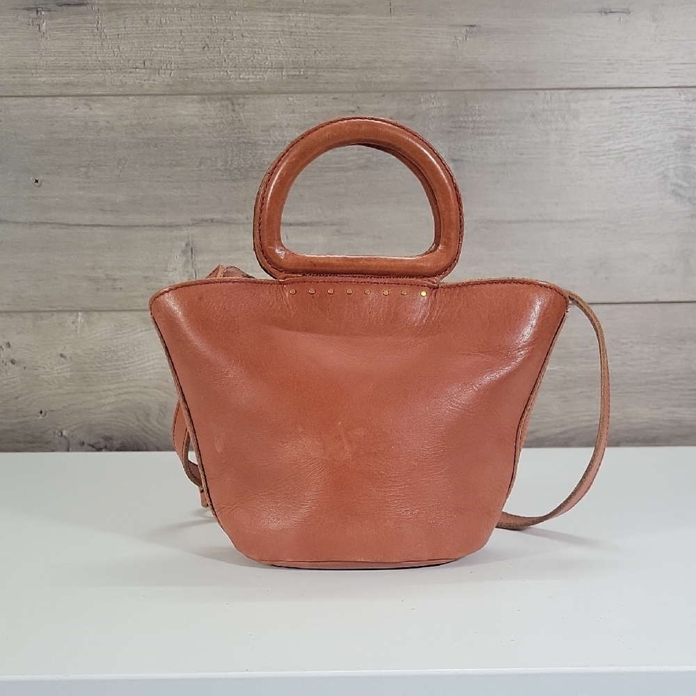 Madewell Small Tan Leather Top-Handle Tote Crossbody Bag